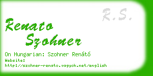 renato szohner business card