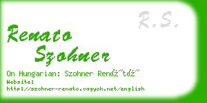 renato szohner business card